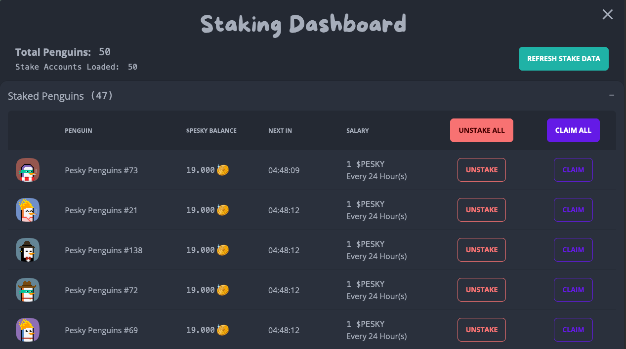 Staking Dashboard